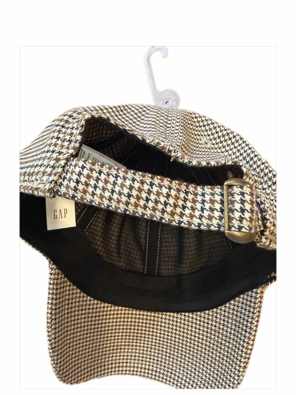 Houndstooth Gap Baseball Cap - adjustable.  Brown & tan. Unisex